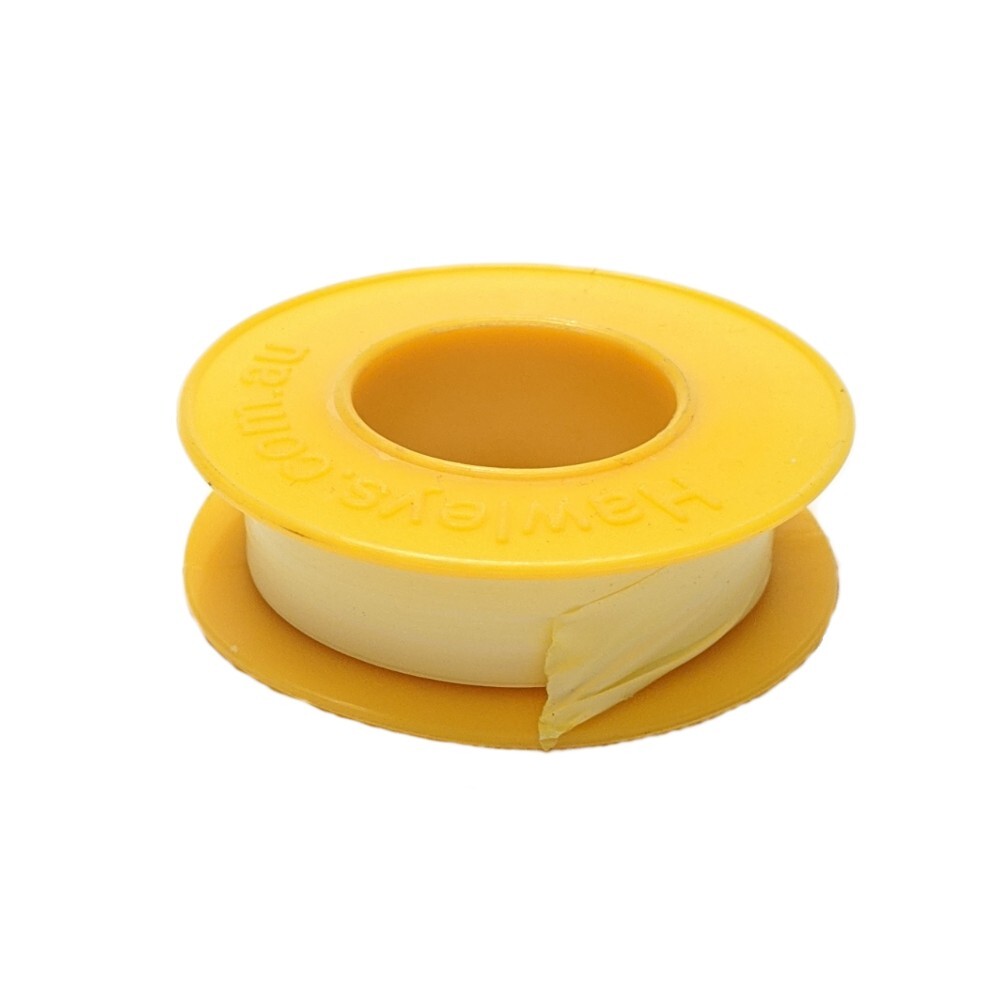PTFE Threadseal Tape Yellow 12mm Wide x 0.1mm Thick x 10m Long High Density
