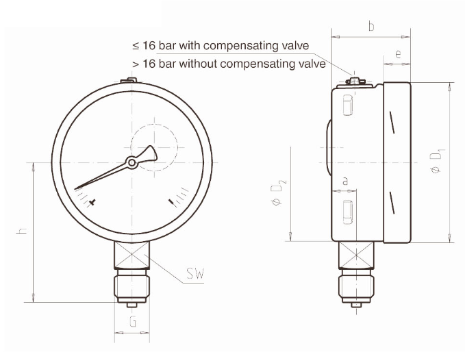 150mm Full Stainless Steel Pressure Gauge