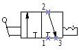 3 way 2 position palm button spring valve